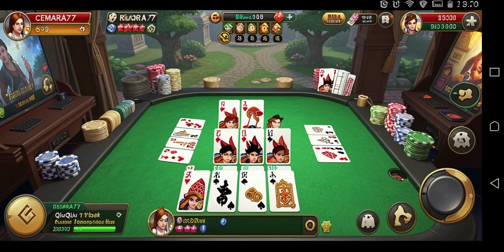 Tampilan menarik dari gameplay QiuQiu di CEMARA77.