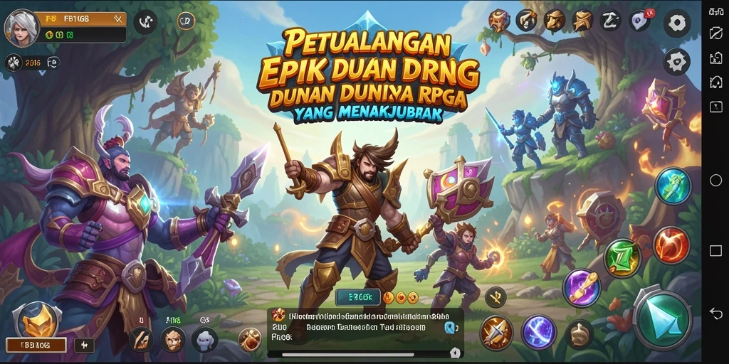 Screenshot FB168 menampilkan aksi seru dalam pertarungan RPG.
