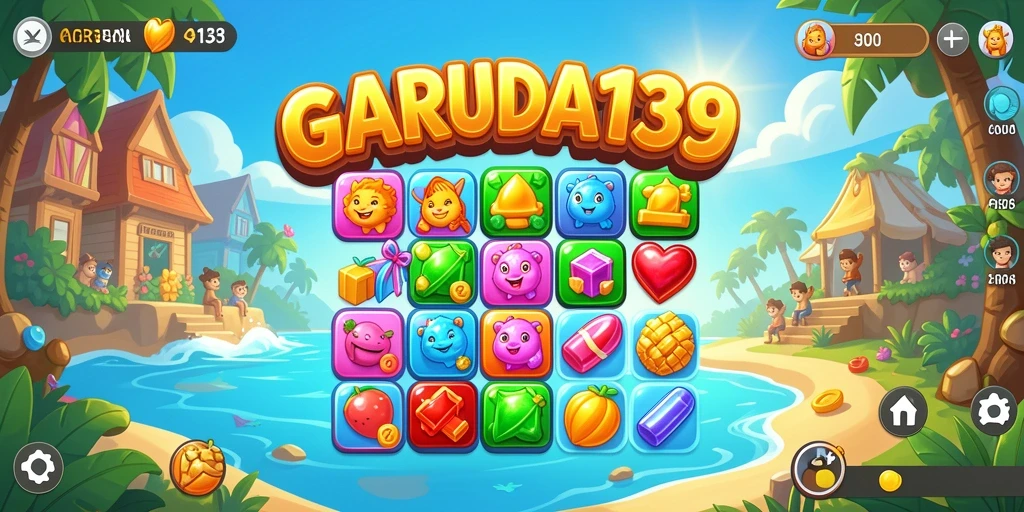 Tampilan utama GARUDA138 yang menunjukkan gameplay Match-3 yang seru.