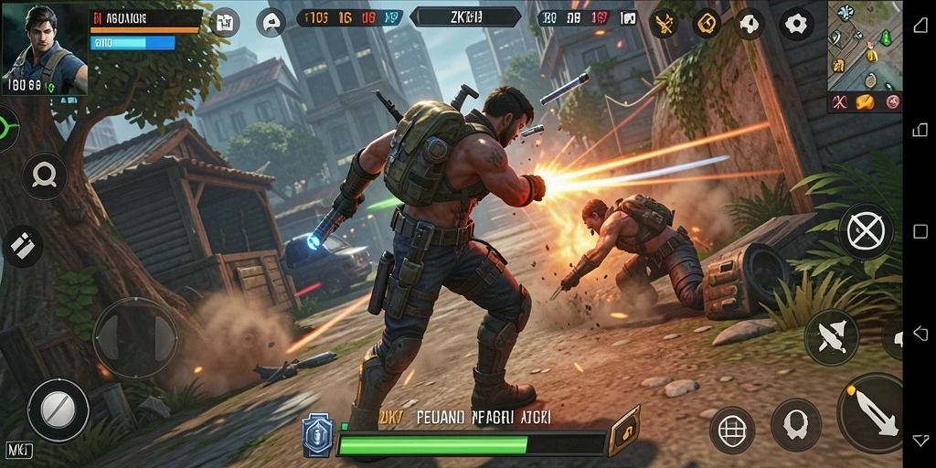Tampilan gameplay ZK7 dengan aksi yang intens dan memukau.